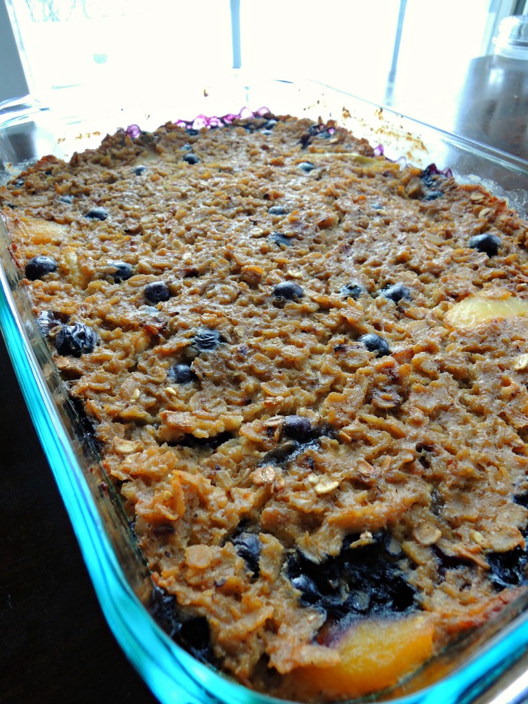 Peach Blueberry Baked Oatmeal