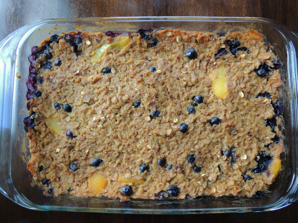 Peach Blueberry Baked Oatmeal